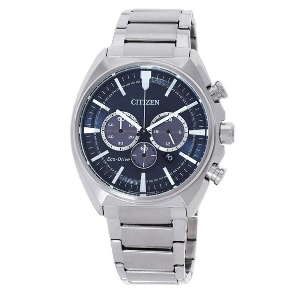 NWT Authentic Citizen Chronograph Eco-Drive Blue Dial Men's Watch - Picture 1 of 3